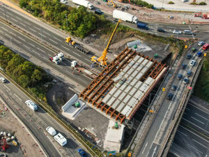 Drone photos showing the work at Junction 10 of the M6. Photo: Paul Turner