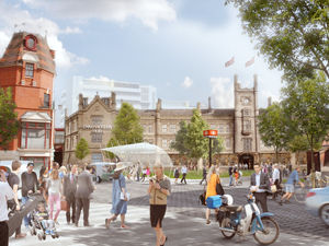 How the redeveloped station forecourt could look.
