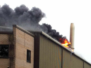 Supporting image for story: Pictures: Eight fire crews tackle Shrewsbury factory blaze