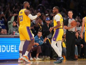 Supporting image for story: LeBron James makes history alongside son in NBA season opener