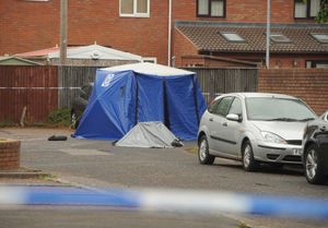 Police cordoned off the scene in Wolverhampton after the teenager was fatally stabbed