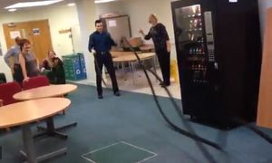 NHS staff from Telford & Wrekin CCG try a rope challenge