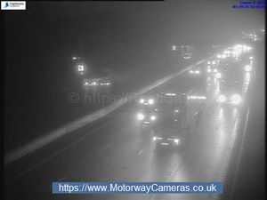 A vehicle travelling southbound has broken down on the M6 in Staffordshire