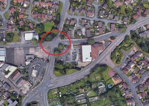 The crash happened at the junction of Walsall Road and Clarkes Lane, circled. Photo: Google
