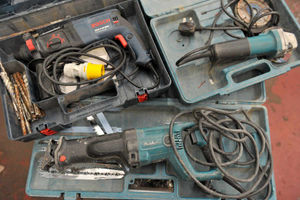 These power tools will be available to bidders, who must may £5 to enter the sale
