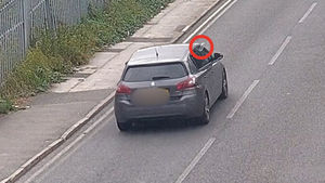 An offender seen throwing litter out of a car whilst they are driving