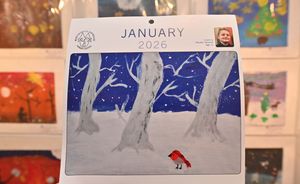 January featuring artwork by 11-year-old Rueben Sokolov
