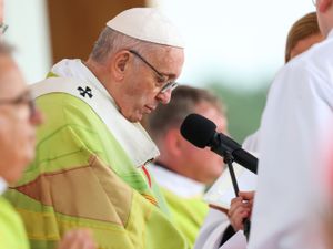 Pope Francis at Phoenix Park, Dublin, for the closing mass at the World Meeting of Families