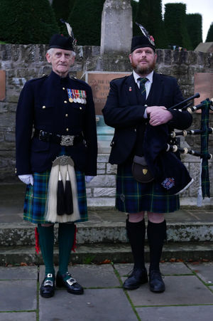 Drum Major Duncan MacDonald who is from Builth Wells and Piper Simon Addison. Pic by Andy Compton
