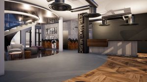 An artist's impression showing inside the music school