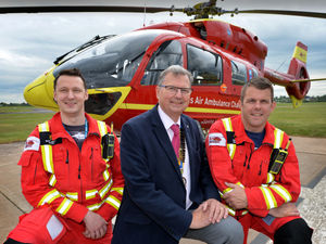 Supporting image for story: Cheque handed over at RAF Cosford to Midlands Air Ambulance Charity