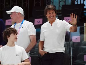 Supporting image for story: Tom Cruise and Ariana Grande watch Simone Biles compete at Paris Olympics