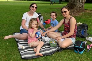 The Sammut family enjoy a picnic in Wolverhampton in the sunshine