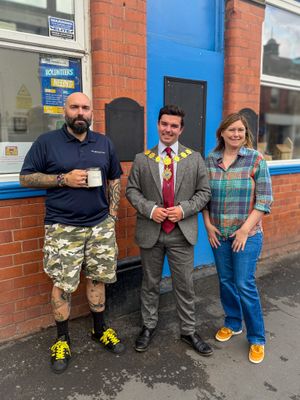 Mayor of Shrewsbury Alex Wagner (centre) visited The Shrewsbury Ark