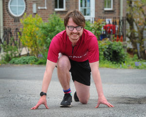 Owner of Busy Bodies Childcare Centre, Ludlow, James Boddey, gets ready to run 100K in May, to raise money and awareness of Tommy's charity