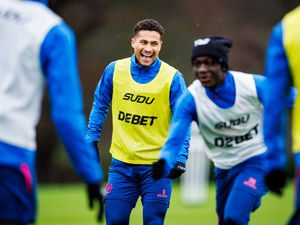 Supporting image for story: 17 photos with Wolves players all smiles as they look to break Premier League duck against Brentford