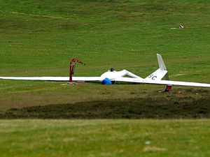 Supporting image for story: Pilot trapped for 40 minutes after Long Mynd glider crash
