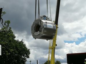 Supporting image for story: Huge crane lifts MRI scanner from Telford hospital - with pictures