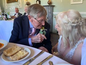 Roy and the beautiful bride Christine.