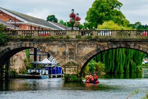 West Mercia Search & Rescue search the River Severn in Shrewsbury.