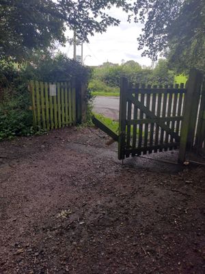 Photos shared on social media showed damage to the garden gate. Photo: John Mooney