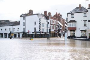 A number of businesses along Smithfield Road were flooded