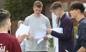 Ysgol Llanfyllin students receiving their results. Photo: Phil Blagg Photography
