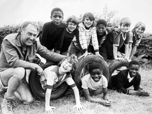 1977 summer fun at Longmynd Adventure Camp: Founder Bill Williams joins the boys in the action!