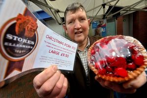 Rodney Stokes from Stokes of Ellesmere, with his Christmas pie