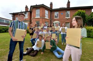 A-Level students at Shrewsbury College, from left: Adam Thomas, Travis Wood, Khalid Bakala and Ella Rees