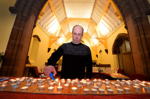 Reverend David Bishop at St James Church, where candles have been lit in Mylee's memory