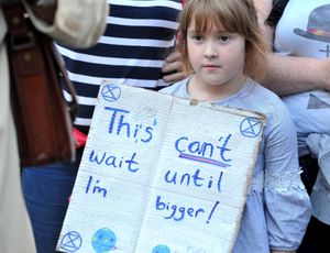 Extinction Rebellion protest in Shrewsbury's Market Square