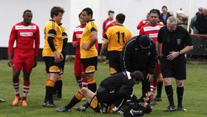 Karl is treated on the pitch