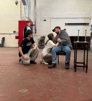 The cast of "Les Miserables" in rehearsal