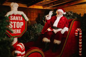Santa in his zoo grotto