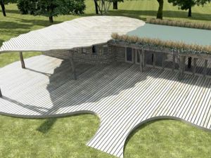 Supporting image for story: 'Unique' leaf-shaped visitor centre at The Mere is recommended for approval
