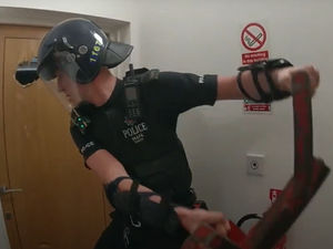 Supporting image for story: Footage shows moments before police officer was allegedly stabbed