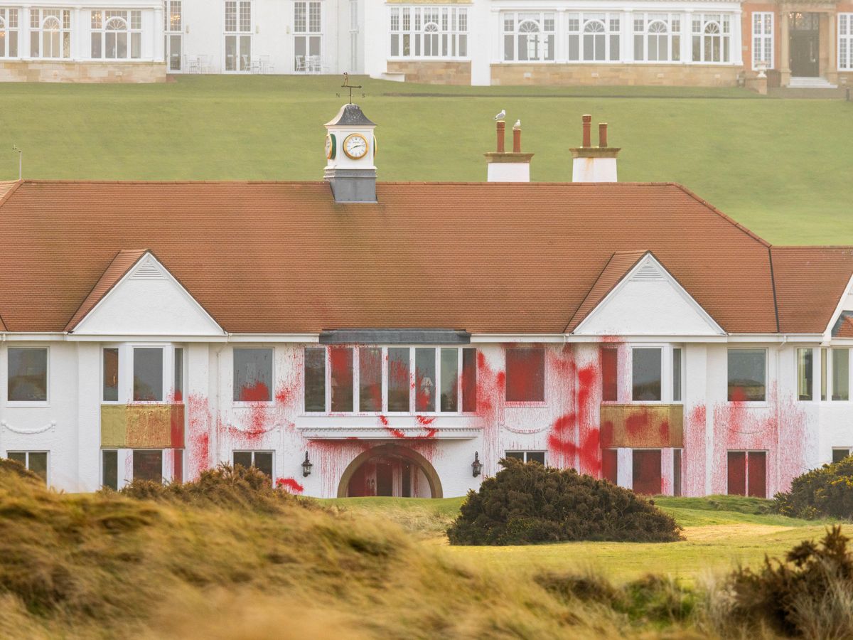 Man and woman arrested over damage to Donald Trump’s Turnberry golf course