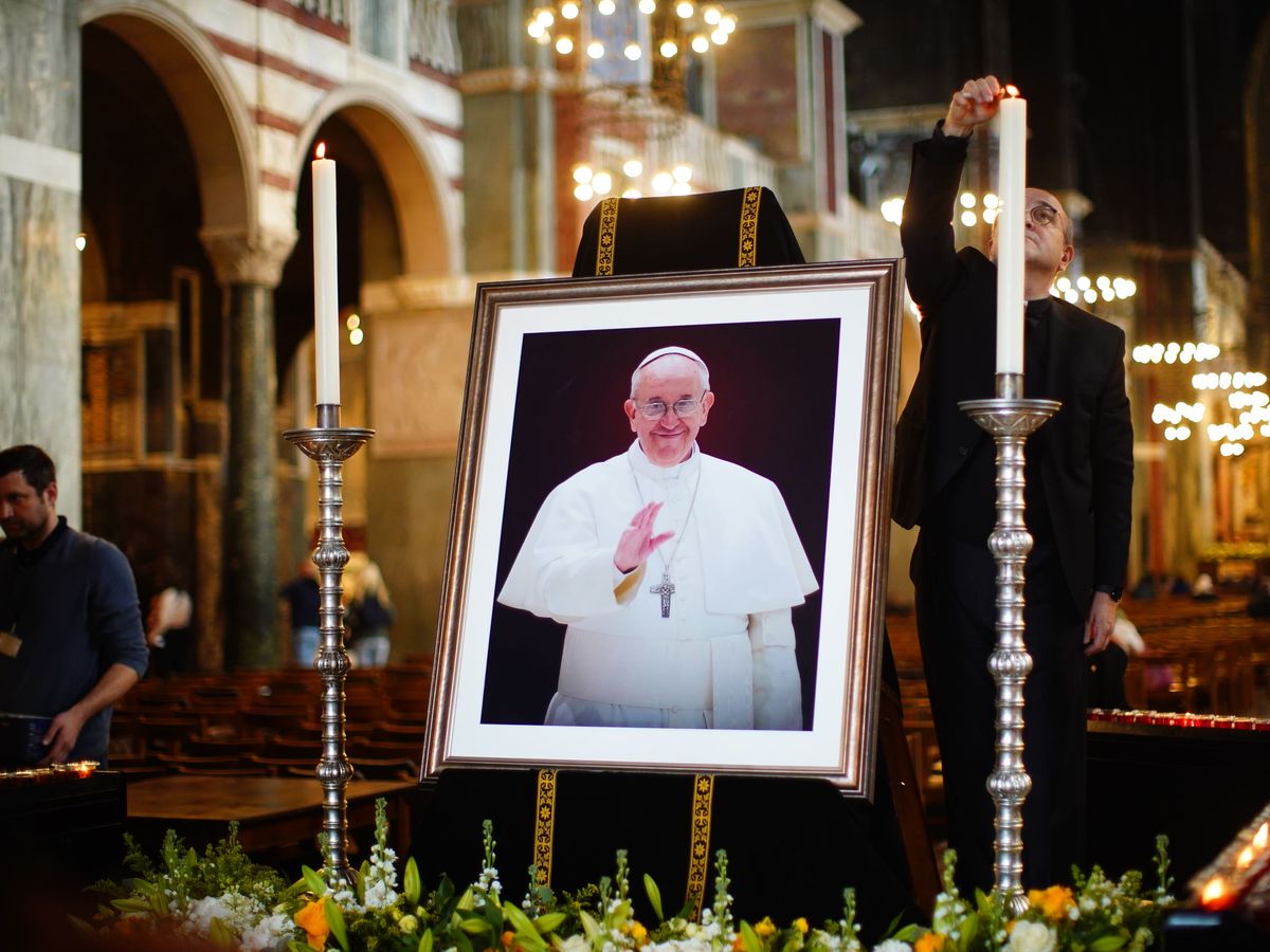 Mourners at Westminster Cathedral remember Pope as ‘voice for peace’