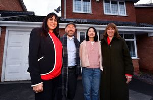 Chancellor Rachel Reeves visits the home of Ricky Jeffrey and Xian Chen in Wolverhampton with Sureena Brackenridge MP