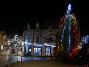 Knighton's Christmas lights in a previous year