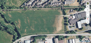 A satellite image of the site next to Newtown College and Llanidloes Road which is to become the new CymruTech Park. Picture: Microsoft Bing Maps screen shot used with permission from Microsoft