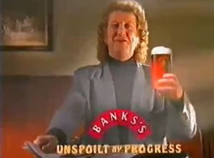 Noddy Holder appeared in Banks's television advertisements in the 1990s