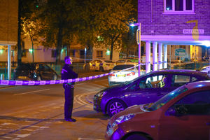A large police presence and cordon was in place overnight. Picture: @snapperSK
