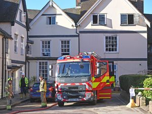 House fire in Vicars Close near Lichfield Cathedral.