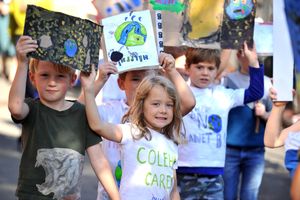 Little climate change protestors at Coleham Primary School