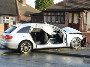 Supporting image for story: Men left in 'serious condition' after car hits wall in Bilston