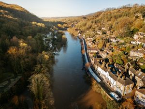 Flood barriers have been installed in Ironbridge, Telford