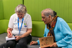 A hospital volunteer at work
