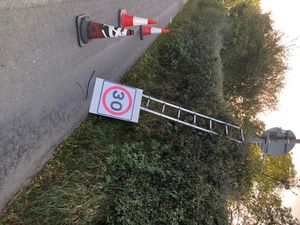 Villagers erected their own 30mph sign to try and slow cars down going through Longden